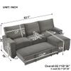 82.1" Reversible Sectional Sofa with 2 Pull-Out Sleepers, L-Shaped Corner 3-Seat Couch Space Saving Functional Sofa Bed, Loveseat with Chaise for Living Room Small Space view 2