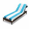 Superior Cabana Cotton Lounge Chair Cover, Outdoor Towel/Chaise Furniture Covers, Terry Cloth, Beach, Spa, Swim Accessories, Pool Chair Cover, Soft, Quick Drying, 32" x 102", Turquoise view 1