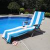 Superior Cabana Cotton Lounge Chair Cover, Outdoor Towel/Chaise Furniture Covers, Terry Cloth, Beach, Spa, Swim Accessories, Pool Chair Cover, Soft, Quick Drying, 32" x 102", Turquoise view 2