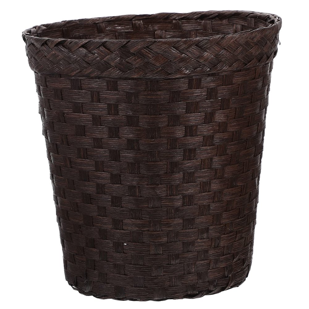 Blanket Round Woven Wicker Waste Basket: Rattan Paper Trash Can Straw Storage Laundry Hamper Flower Basket Vase Laundry