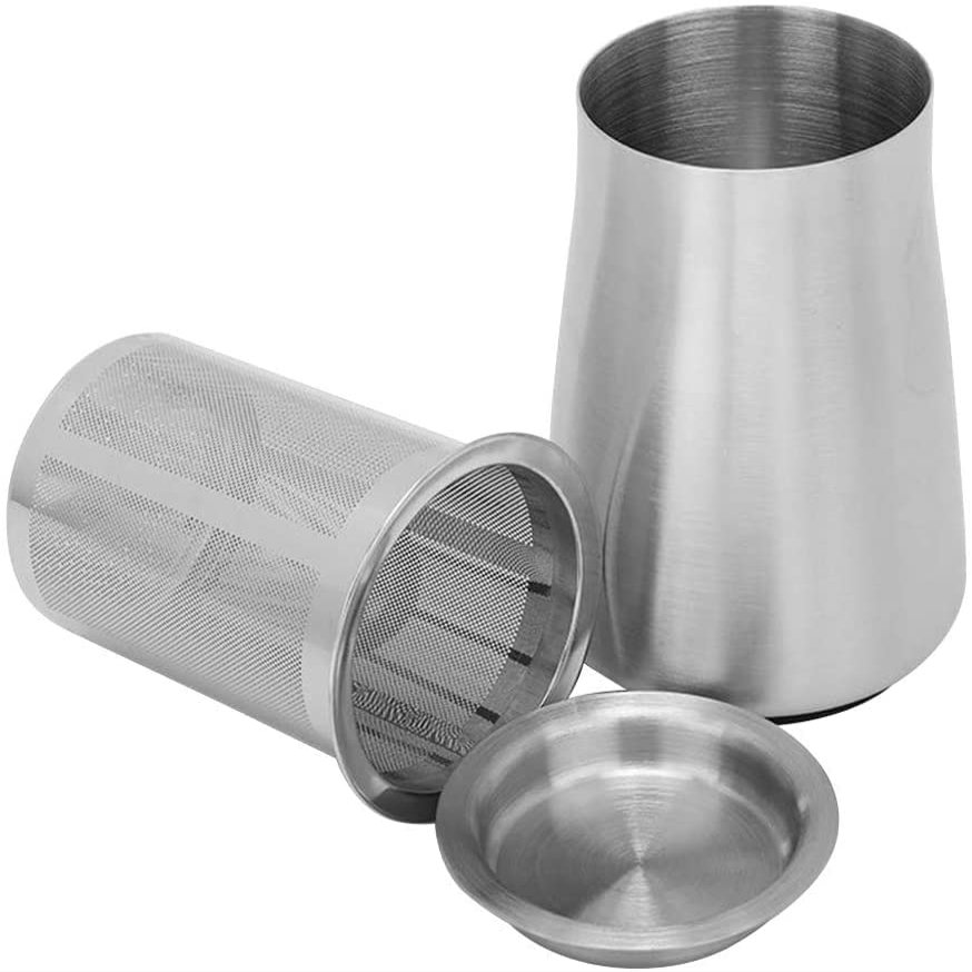 Coffee Sifter Ground Coffee Receiver Stainless Steel Coffee Filter Container with Non-Slip Base, Coffee Sieve Ultra Fine Mesh, Coffee Strainer for Sustainable Brewing