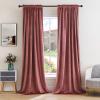 MIULEE Dusty Rose Pink Velvet Curtains Thermal Insulated Blackout Curtain Drapes for Bedroom Living Room Darkening 96 Inches Long Curtains Panels Rod Pocket Set of 2 view 1