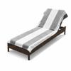 Superior Cabana Cotton Lounge Chair Cover, Outdoor Towel/Chaise Furniture Covers, Terry Cloth, Beach, Spa, Swim Accessories, Pool Chair Cover, Soft, Quick Drying, 32" x 102", Light Grey view 1