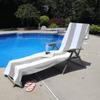 Superior Cabana Cotton Lounge Chair Cover, Outdoor Towel/Chaise Furniture Covers, Terry Cloth, Beach, Spa, Swim Accessories, Pool Chair Cover, Soft, Quick Drying, 32" x 102", Light Grey view 2