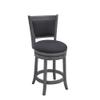 Ball & Cast Upholstered Swivel Counter Stools Kitchen Bar Stools 24" Seat Height Wooden Frame Stool Chair,Dark Grey (HSA-1102D-1) view 1