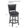 Ball & Cast Upholstered Swivel Counter Stools Kitchen Bar Stools 24" Seat Height Wooden Frame Stool Chair,Dark Grey (HSA-1102D-1) view 3