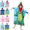 Athaelay Soft Microfiber Swim Cover-ups for 3 to 10 Years Old Kids Hooded Bath Beach Poncho Towels (Alligator, Fits 3-10 Years) view 1