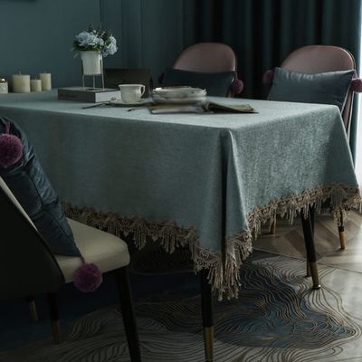 Tablecloth Rectangle Classic Solid Color Chenille Table Cloth, Luxurious Simple Floral Lace Decoration Table Cover, (Color : B, Size : 54 * 71inches)
