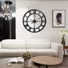 20 inch Large Home Decor Wall Clock for Living Room Non Ticking Iron Art Clocks Roman Numeral,Retro Distressed Metal,Oversized (Black, 20 Inch) view 4