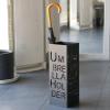 Umbrella Stand Metal Umbrella Storage Bucket with Two Hooks, Multi-Functional Openwork Design Umbrella Holder, for Canes Walking Sticks Umbrellas (Color : Black) view 2