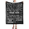 2024 Customized Name Graduation Blanket, Never Give Up Learning, Amazing Gesture for The One Who is Achieving Success and Getting Graduated, Proudly Printed in USA Fleece or Sherpa Blanket view 1