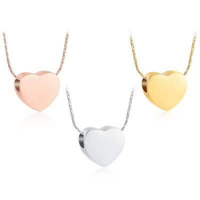 constantlife Cremation Jewelry for Ashes Heart Pendant Memorial Urn Necklace for Women Memorial Small Ashes Holder Stainless Steel Personalized Customization Keepsake (3Pcs-Silver+Gold+Rose Gold)