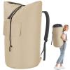 Backpack Laundry Bag, 115L Heavy Duty Extra Large College Laundry Backpack, Dirty Clothes Bag with Shoulder Straps, Laundry Hamper Bag with Drawstring Closure for College Dorm, Apartment Khaki view 1