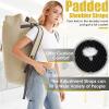 Backpack Laundry Bag, 115L Heavy Duty Extra Large College Laundry Backpack, Dirty Clothes Bag with Shoulder Straps, Laundry Hamper Bag with Drawstring Closure for College Dorm, Apartment Khaki view 4