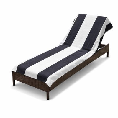 Superior Cabana Cotton Lounge Chair Cover, Outdoor Towel/Chaise Furniture Covers, Terry Cloth, Beach, Spa, Swim Accessories, Pool Chair Cover, Soft, Quick Drying, 32" x 102", Charcoal