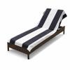 Superior Cabana Cotton Lounge Chair Cover, Outdoor Towel/Chaise Furniture Covers, Terry Cloth, Beach, Spa, Swim Accessories, Pool Chair Cover, Soft, Quick Drying, 32" x 102", Charcoal view 1