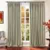TWOPAGES Pale Khaki Lined Goblet Drapes for Bedroom, Soft Chenille Window Treatment Curtains Panels Privacy Light Filtering Room Darkening Curtains (Set of 2, 52" Wide by 84" Long) view 1