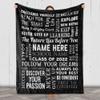 2024 Customized Name Graduation Blanket, Never Give Up Learning, Amazing Gesture for The One Who is Achieving Success and Getting Graduated, Proudly Printed in USA Fleece or Sherpa Blanket view 4