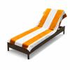 Superior Cabana Cotton Lounge Chair Cover, Outdoor Towel/Chaise Furniture Covers, Terry Cloth, Beach, Spa, Swim Accessories, Pool Chair Cover, Soft, Quick Drying, 32" x 102", Orange view 1