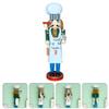 LUOZZY Traditional Wooden Chef Nutcracker Wooden Nutcracker Adorn for Christmas Festive Holiday Home Office Car Decor view 3