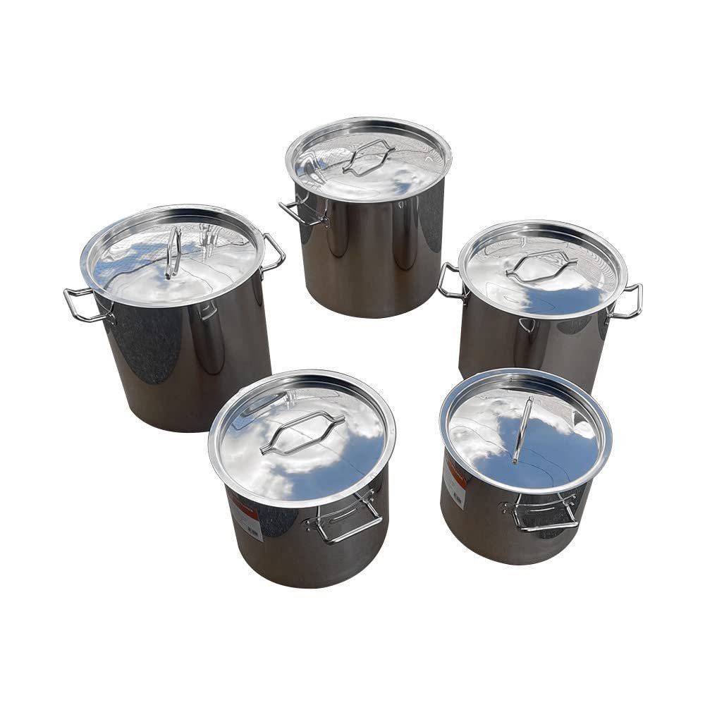 20 24 32 40 52QT Rustproof Stainless Steel Stock Pot Set, Kettle Steamer Pot Set