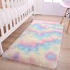 AROGAN Soft Rainbow Area Rugs for Girls Room 2x4 Feet, Fluffy Girls Bedroom Rugs, Princess Rug, Cute Colorful Carpet for Kids Teens Nursery Toddler, Pink view 1