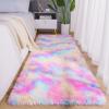 AROGAN Soft Rainbow Area Rugs for Girls Room 2x6 Feet, Fluffy Girls Bedroom Rugs, Princess Rug, Cute Colorful Carpet for Kids Teens Nursery Toddler, Pink view 1
