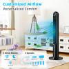 COSTWAY Tower Fan, 42-Inch Portable 80 Degrees Oscillating Fan with Remote, 3 Wind Modes, Smart Control Panel, 12H Timer, Quiet Bladeless Fan for Living Room, Bedroom, Kitchen, Office (Black) view 3