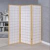 Bowery Hill Traditional 3-Panel Room Divider Screen, Natural Wood Frame, White Rice Paper Inlay, 70.25" H x 52" W, Lightweight Folding Design, Ideal for Living Room, Bedroom, Workspace Divider view 2