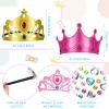 Yaomiao 22 Pcs DIY Crowns Set Include 12 Pcs Foam Princess Crowns and 10 Pcs Crystal Diamond Sticker for Kids(Multicolor) view 2