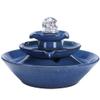 Tabletop Fountain Indoor Fountain Indoor Water Fountain 3-Tier Ceramic Tabletop Fountain Desktop Waterfall Fountain for Bedroom Office Living Room Waterfall Fountain Desktop Fountain (Color : A) view 1