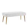Ball & Cast Upholstered Bench, 44" W, White view 1