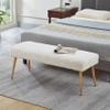 Ball & Cast Upholstered Bench, 44" W, White view 2