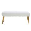 Ball & Cast Upholstered Bench, 44" W, White view 4