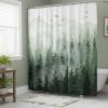 Accnicc Misty Forest Shower Curtain Nature Mountain Pine Tree Woodland Shower Curtains for Bathroom Ombre Sage Green White Waterproof Fabric Modern Bath Curtain Decor 7272 Inches view 3