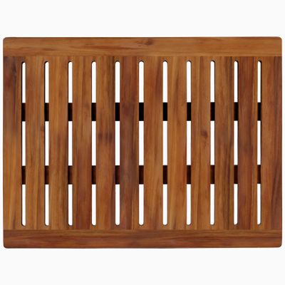 Acacia Wood Shower Mat 24x18 Inches by Demigo, Luxury Bath Mat Non Slip for Bathroom Bathtub Shower Spa Garden Home, Wooden Floor Mat Square Large for Outdoor and Indoor