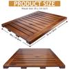 Acacia Wood Shower Mat 24x18 Inches by Demigo, Luxury Bath Mat Non Slip for Bathroom Bathtub Shower Spa Garden Home, Wooden Floor Mat Square Large for Outdoor and Indoor view 2