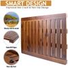 Acacia Wood Shower Mat 24x18 Inches by Demigo, Luxury Bath Mat Non Slip for Bathroom Bathtub Shower Spa Garden Home, Wooden Floor Mat Square Large for Outdoor and Indoor view 3
