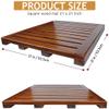 Acacia Wood Shower Mat 21x21 Inches by Demigo, Luxury Bath Mat Non Slip for Bathroom Bathtub Shower Spa Garden Home, Wooden Floor Mat Square Large for Outdoor and Indoor view 2