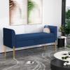 ALISH Storage Bench,Upholstered Storage Ottoman Bench,Modern Bed Bench Entryway Bench with Gold Legs for Bedroom Living Room Blue view 1