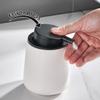 12Oz White Soap Dispenser - Modern Ceramic Lotion Hand Soap Dispenser with Easy-to-Press Black Pump, Reusable and Refillable Liquid Dish Soap Dispensers for Bathroom & Kitchen view 4