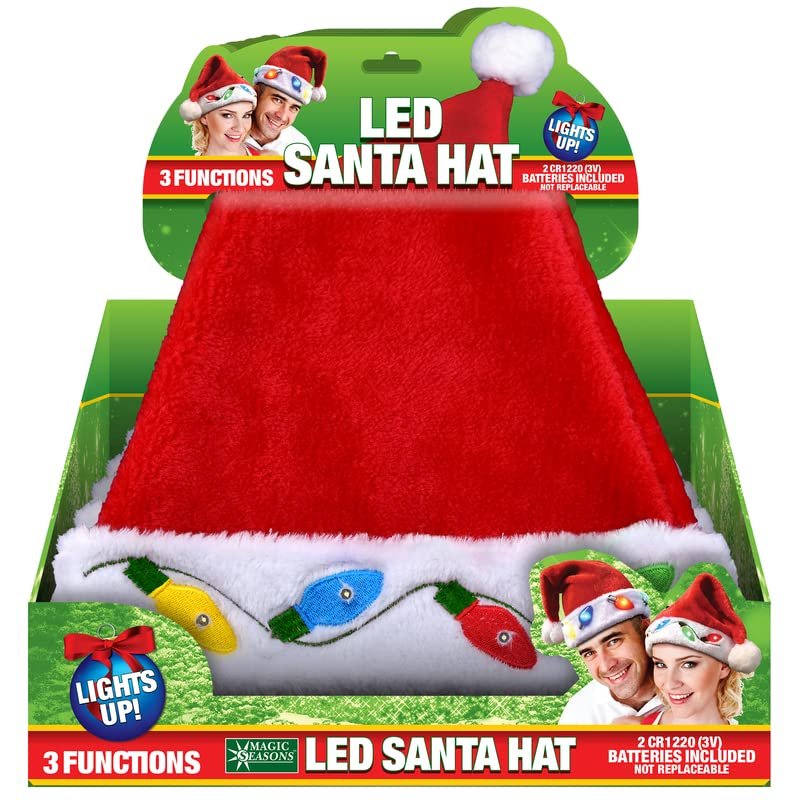 Shawshank Ledz Magic Seasons LED Santa Hat Plush 1 pc - Total Qty: 1212