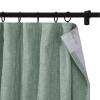 ChadMade Room Darkening Chenille Curtain 102 Inches Length for Bedroom Flat Hooks Back Tab Hook Belt Rod Pocket Drape Tino Pale Blue 50W102L, 1 Panel view 3