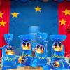 Geyee 100 Pcs Royal Prince Party Favor Bags Plastic Gift Bags Blue Candy Pouches with Ties Treat Goodie Pouches with 150 Pcs Gold Twist Ties for Birthday Party Baby Shower Supplies, 5 x 11 Inch view 2