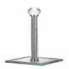 Handmade Silver Paper Towel Roll Holder, Filled with Sparkly Crystal Crushed Diamonds for Kitchen / Bathroom Towel Tissue Roll Countertop, 13 Inch Height 6.3 Inch Square Base Freestanding Holder view 1