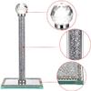 Handmade Silver Paper Towel Roll Holder, Filled with Sparkly Crystal Crushed Diamonds for Kitchen / Bathroom Towel Tissue Roll Countertop, 13 Inch Height 6.3 Inch Square Base Freestanding Holder view 4