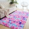 AROGAN Soft Rainbow Area Rugs for Girls Room 5x8 Feet, Fluffy Girls Bedroom Rugs, Princess Rug, Cute Colorful Carpet for Kids Teens Nursery Toddler, Hot Pink view 3