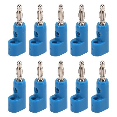 Sonew 10pcs 4mm Banana Plug Solderless Stackable Banana Plug Connectors J.10026(Blue)