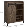 BOWERY HILL Modern Bar Cabinet with Sliding Door in Rustic Oak view 3