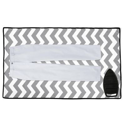 Encasa XO Ironing Mat/Pad (Large 48"x28") with 3mm Padding & Silicone Iron Rest for Steam Pressing on Tabletop or Bed - Heat Resistant, Portable, Quilting & Travel Blanket - Zig Zag